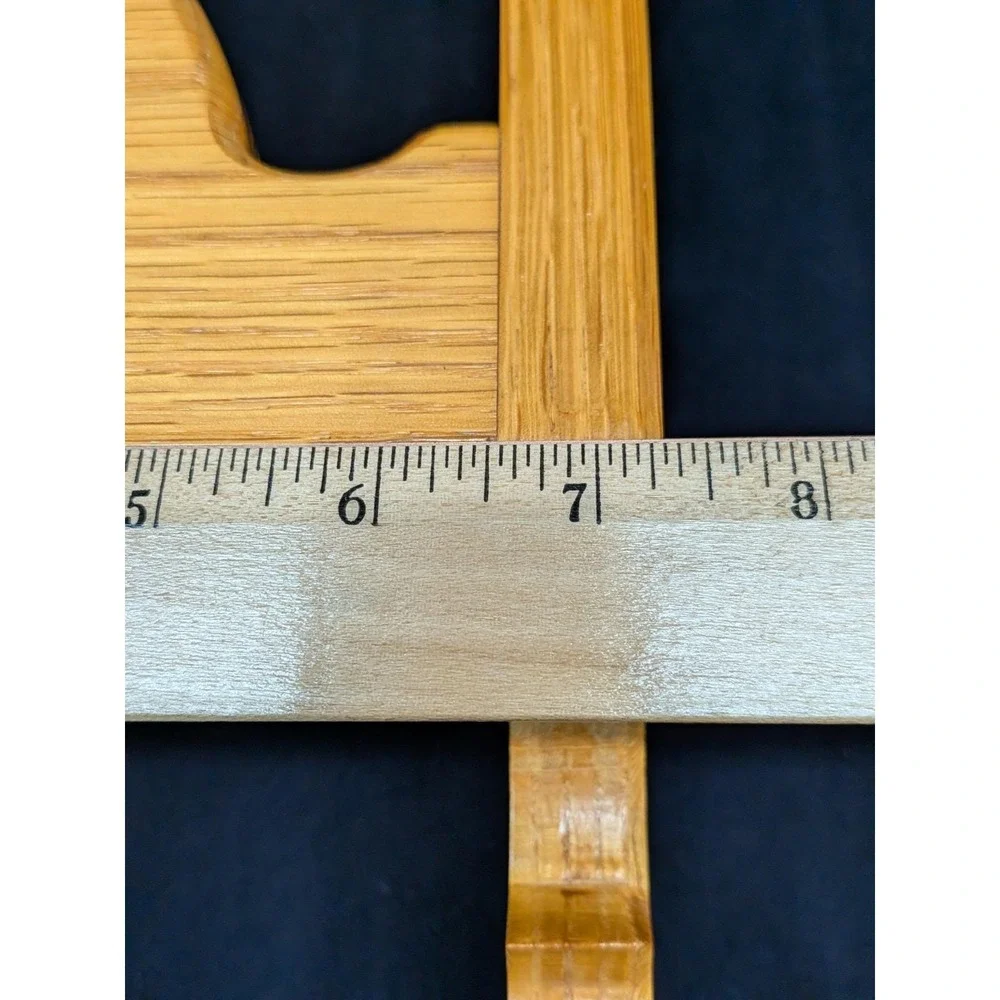Vtg Oak 2 Tier Shelf Heart Cut Out Knick Knack Rack Tchotchke Trinkets Cottage